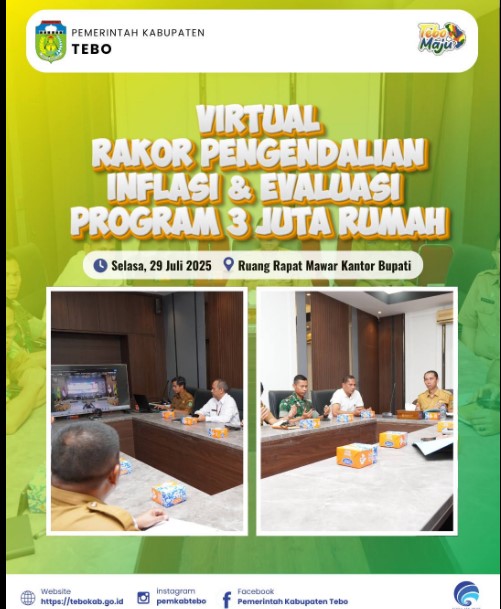 RAKOR VIRTUAL PENGENDALIAN INFLASI DAN PROGRAM 3 JUTA RUMAH